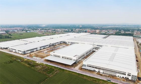 Portail peint cadre rigide structure en acier préfabriqué entrepôt pour l'efficacité et la stabilité